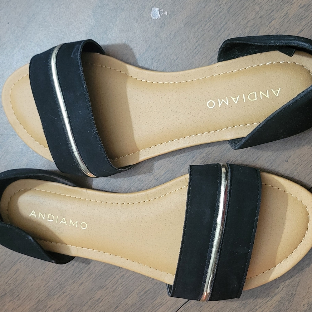 Black FLATS With GOLD trim